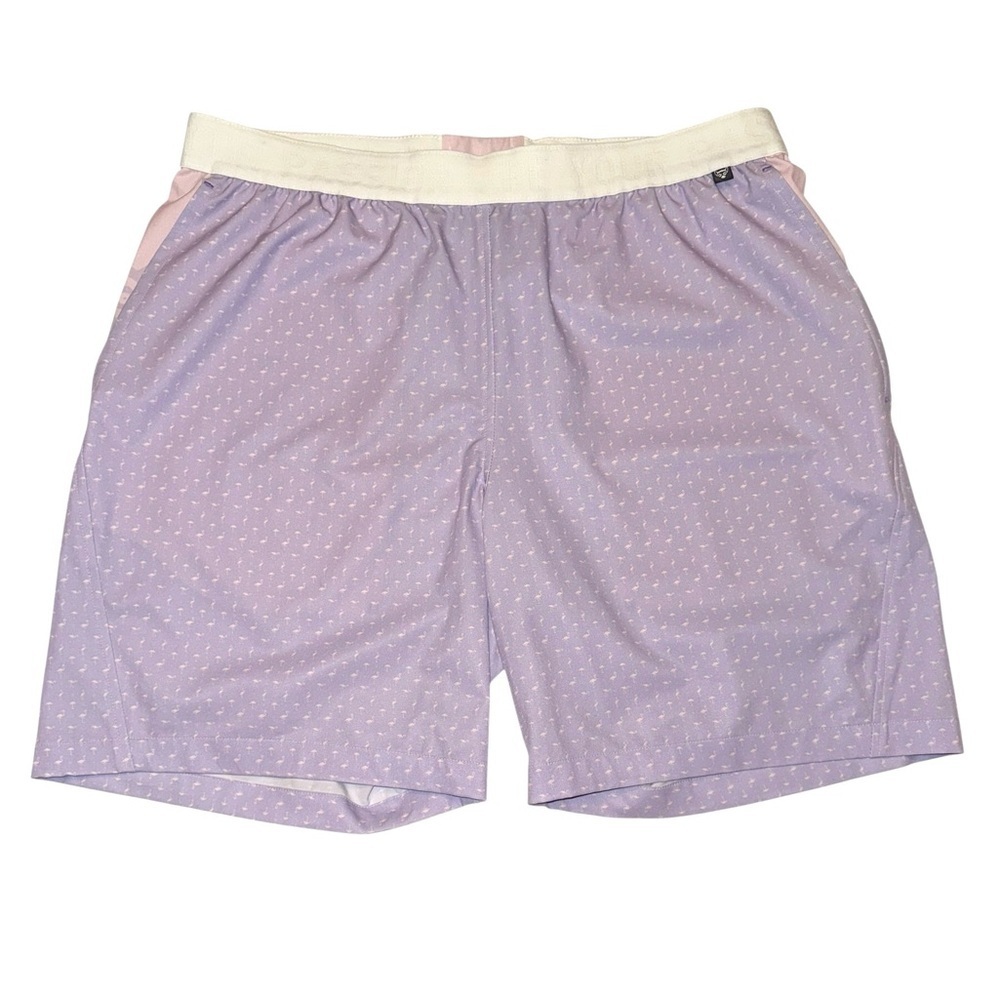 Remington Reynolds Men’s Hybrid Active Shorts Purple Flamingo Size Large